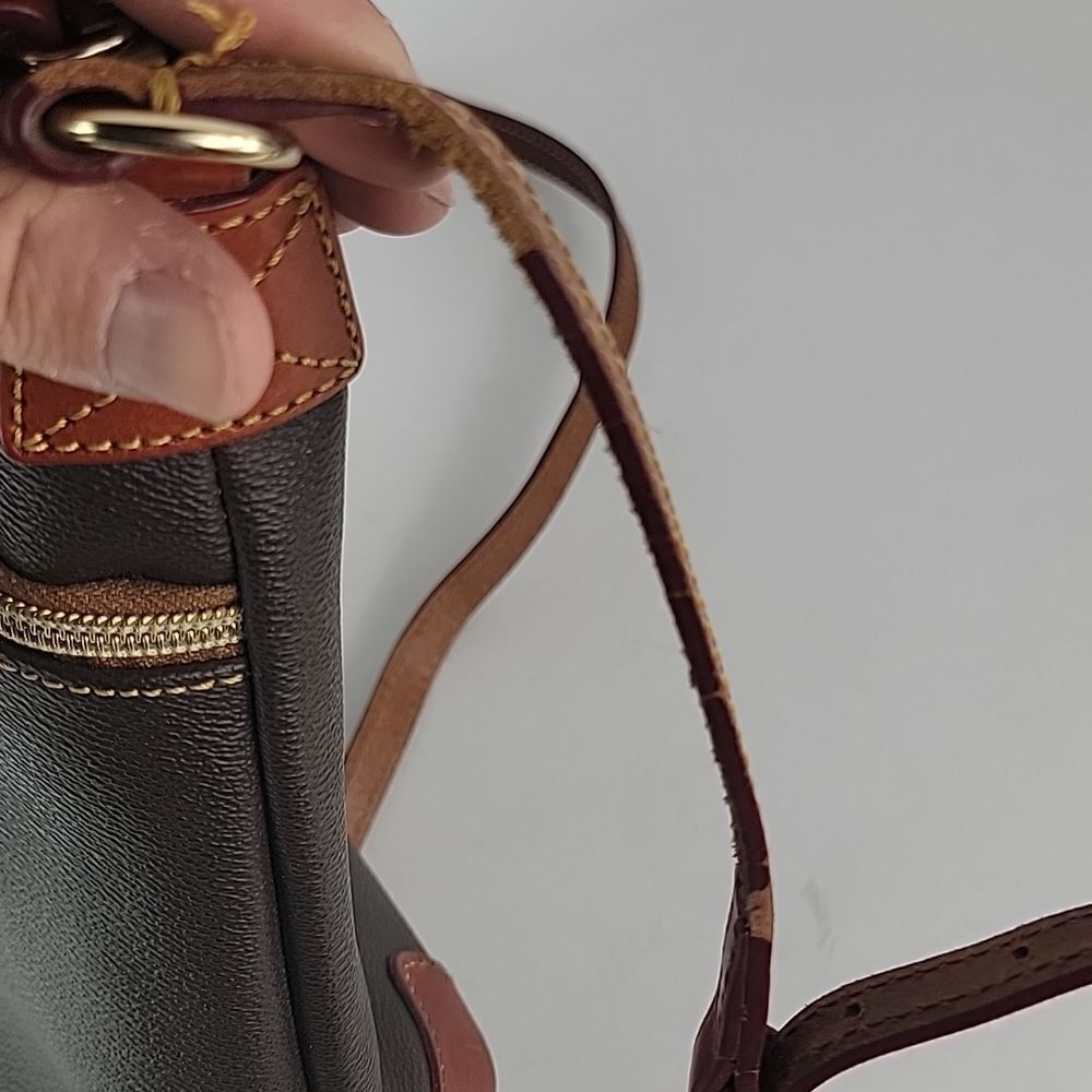 Dooney & Bourke Dark Brown Crossbody with Tan Trim - Picture 13 of 13